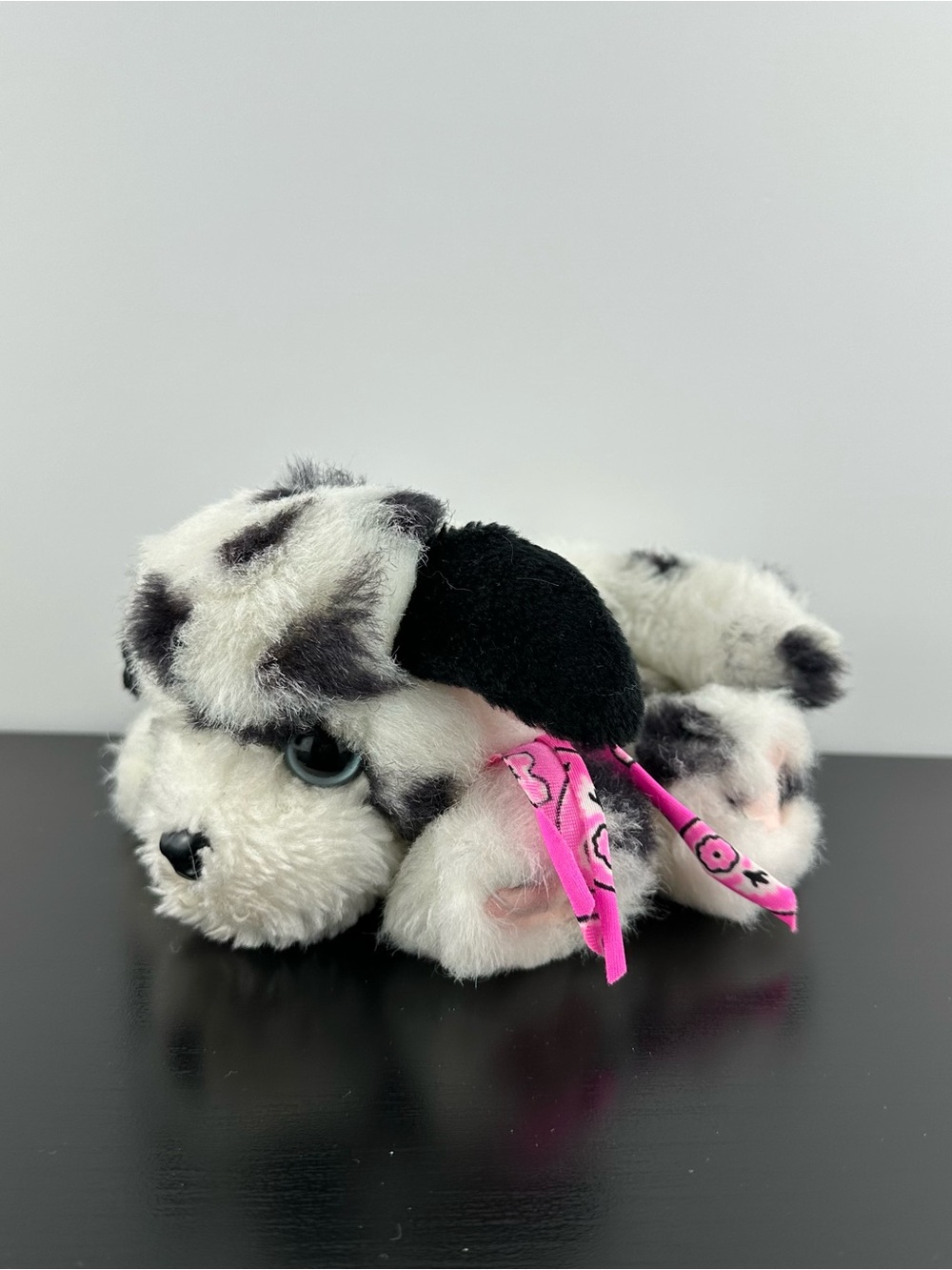 Vintage 90s Tyco Puppy Puppy Puppies Dalmatian Dog Plush Stuffed Animal Pink 7”